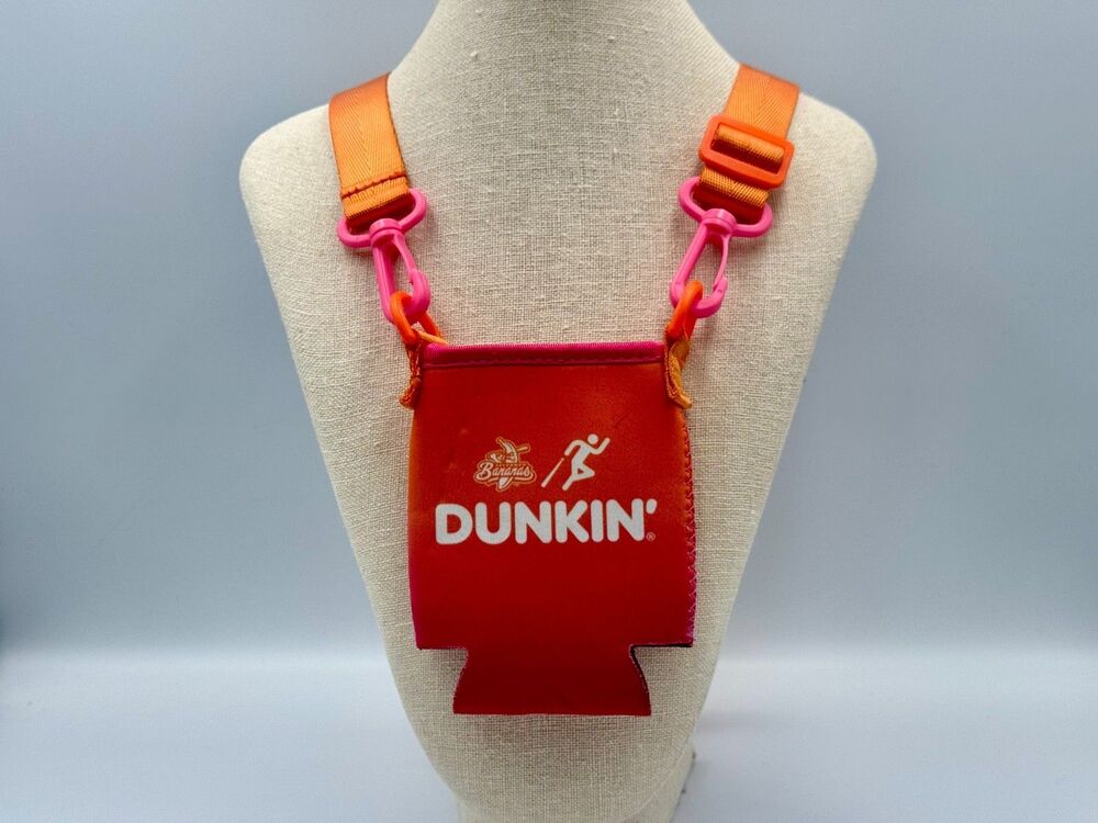Savannah Bananas Dunkin’ Donuts Coozie With Strap Orange Pink